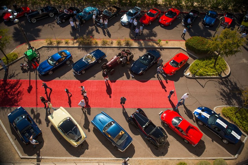 collector car auction top down view